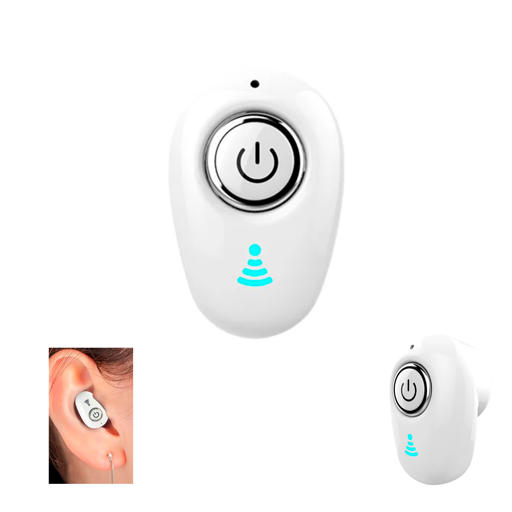 Auricular Inalambrico Mini Invisible con Microfono Audifono Reduccion de Ruido Sonido Estereo Color Blanco