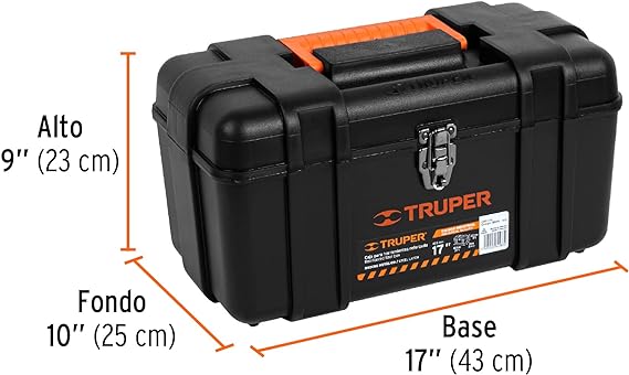 Truper CHP-17X, Caja plástica para herramientas, industrial, 17"