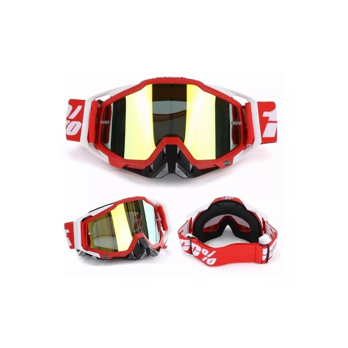 Gafas De Motocross Rzr Moto - Gafas De Motocicleta Rojo