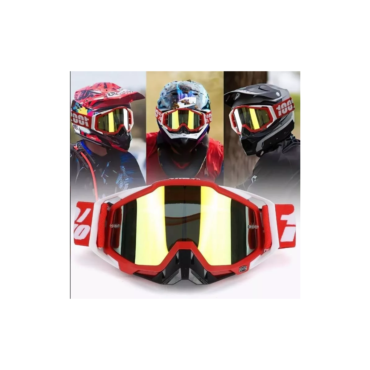 Gafas De Motocross Rzr Moto - Gafas De Motocicleta Rojo