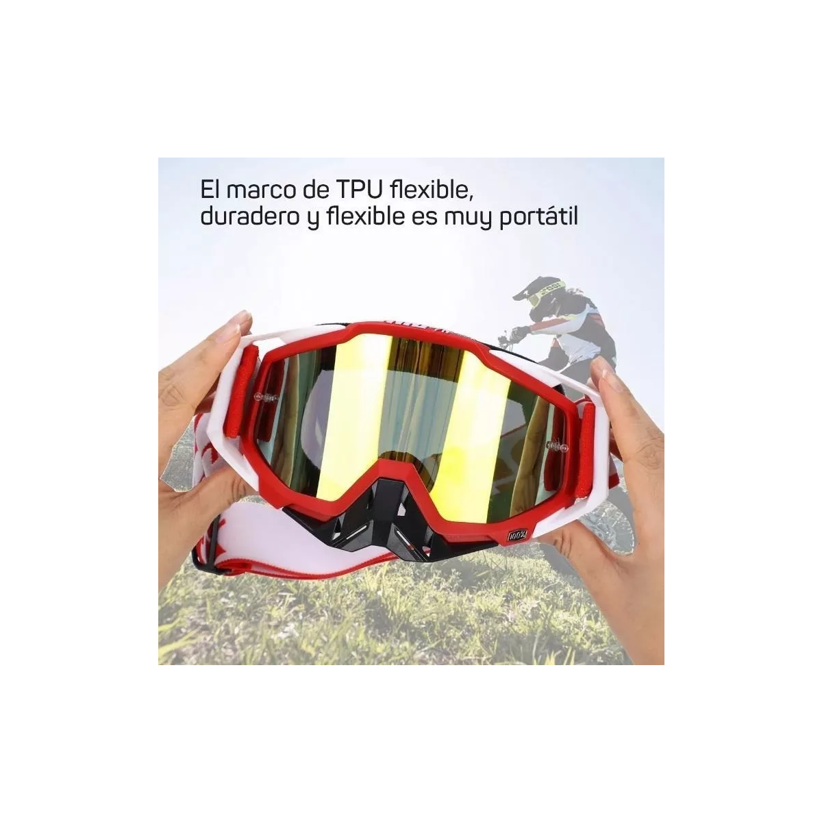 Gafas De Motocross Rzr Moto - Gafas De Motocicleta Rojo