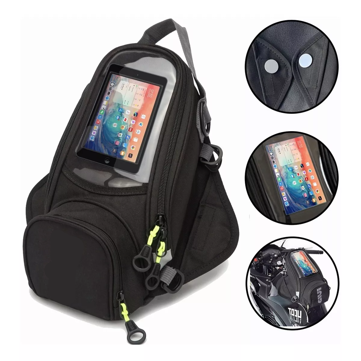 Maleta Para Tanque Iman O Correas Tank Bag Moto