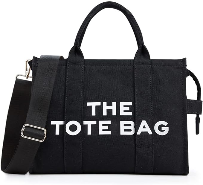 A Bolsas de lona para mujer, bolso de mano con cierre, Totes para