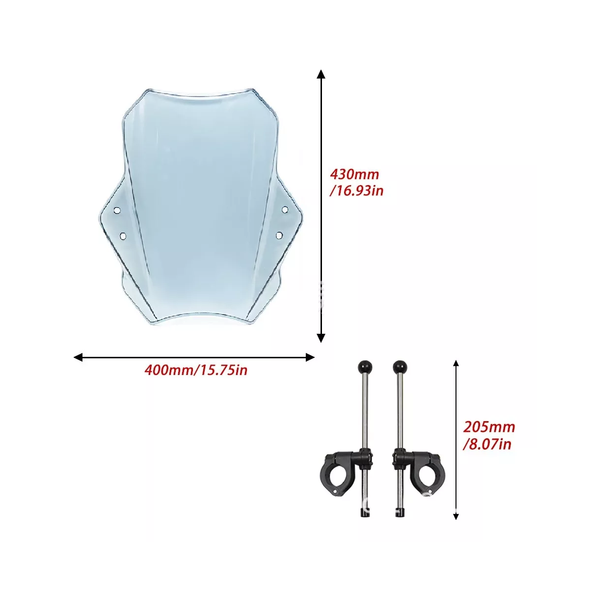 Parabrisas Moto Universal Kawasaki Yamaha Pulsar Suzuki Negro