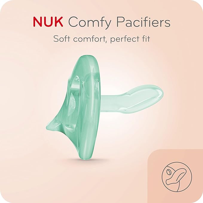 A NUK - Chupetes de ortodoncia cómodos, 0-6 meses, 3 unidades (paquete de 1)