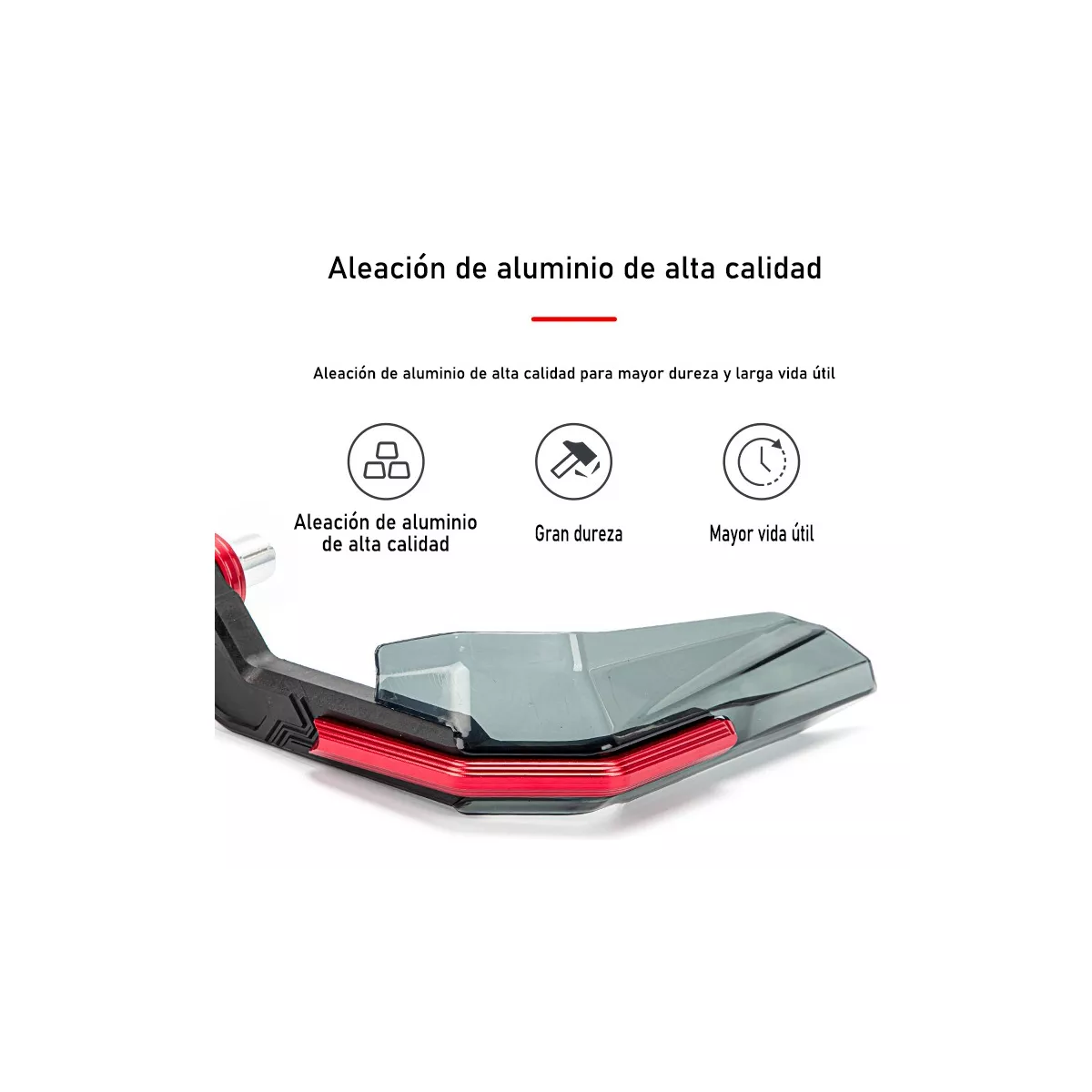 Cubre Puños Hand Guard Alma Metalica Italika Ns Yamaha Ktm Rojo