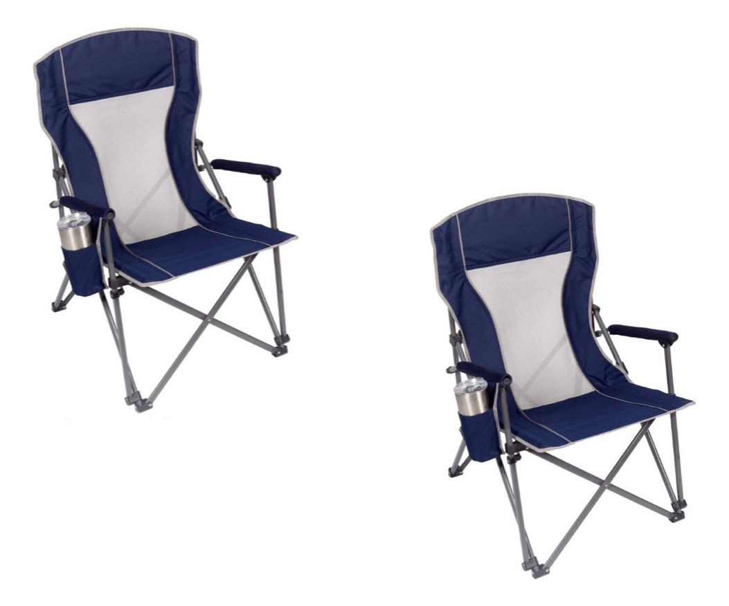 2 Sillas Plegables Para Camping Pesca Playa Azules.