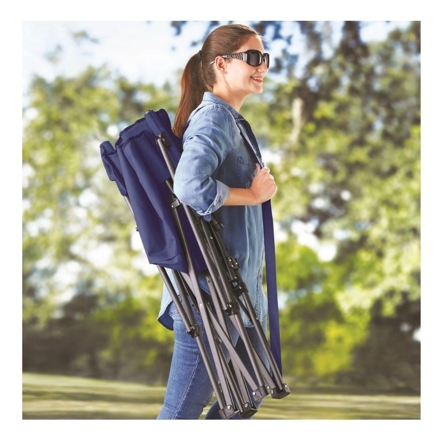 2 Sillas Plegables Para Camping Pesca Playa Azules.