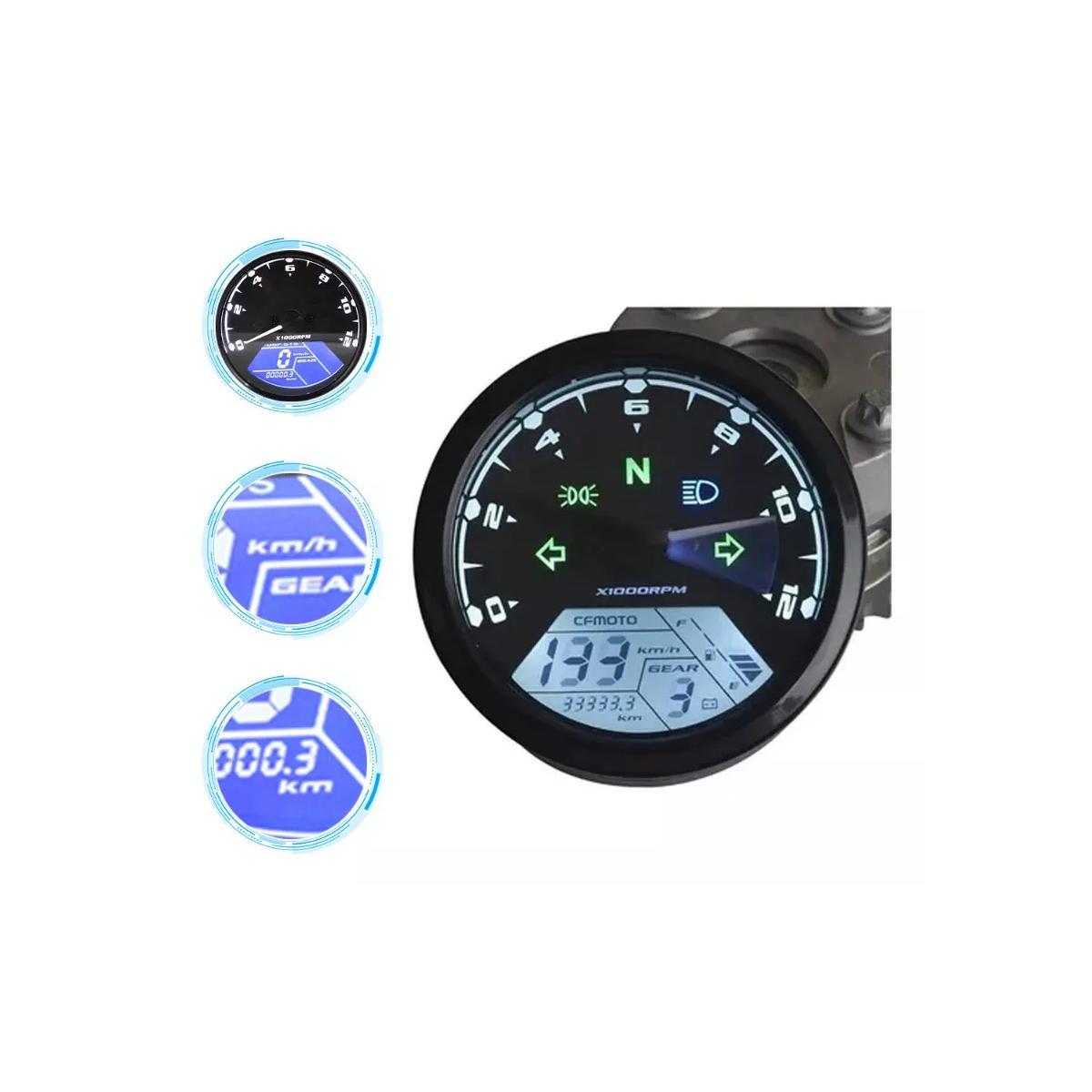 Odómetro Tacómetro Lcd De 12000rpm Para Motocicleta