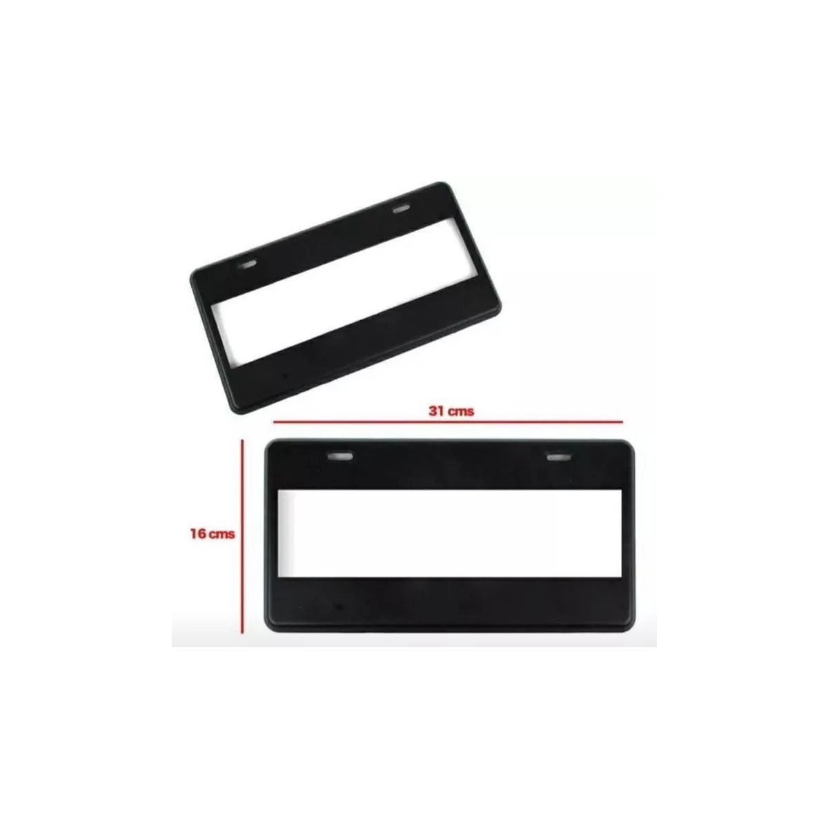 Juego De Porta Placas Tipo Europeo Negro Liso Universal