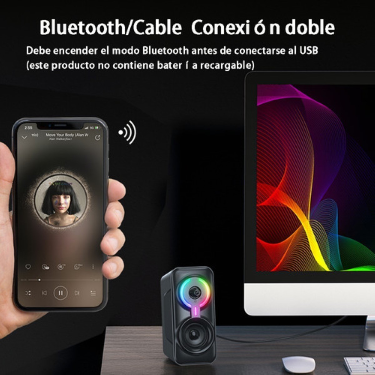 "Bocina Para Pc Gamer Altavoces Pc L6 Con Bluetooth Portátil 2 Pz "