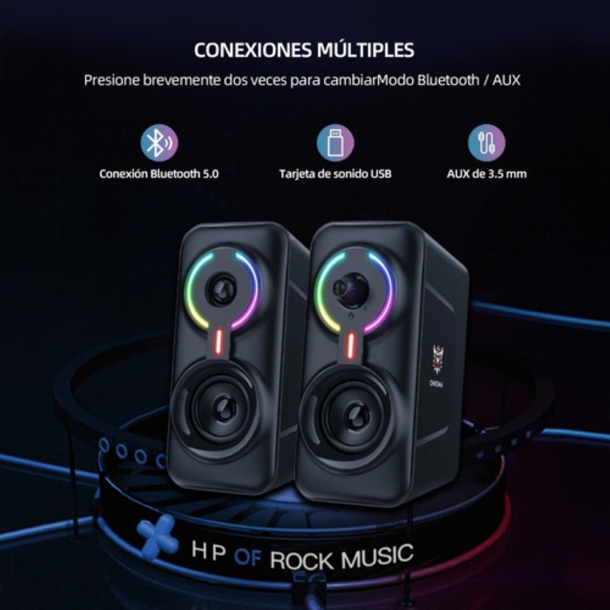 "Bocina Para Pc Gamer Altavoces Pc L6 Con Bluetooth Portátil 2 Pz "