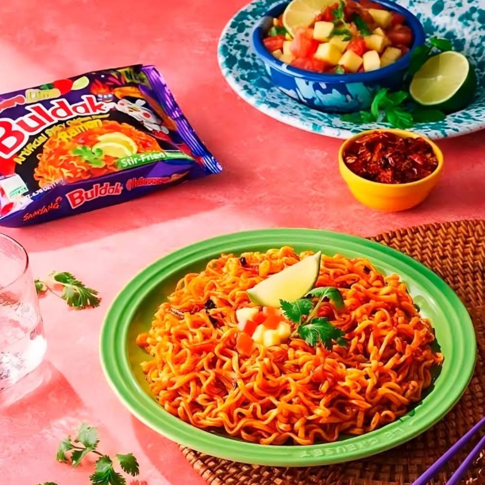 Sopa Instantánea Ramen Coreana Buldak Big Bowl Sabor Habanero de 16 Piezas