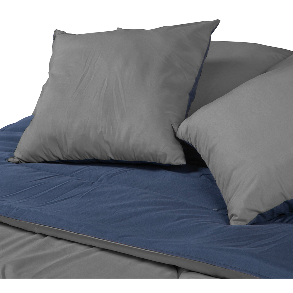 Set de edredón Individual Dicasa Couzy dos vistas Azul y Gris Perla