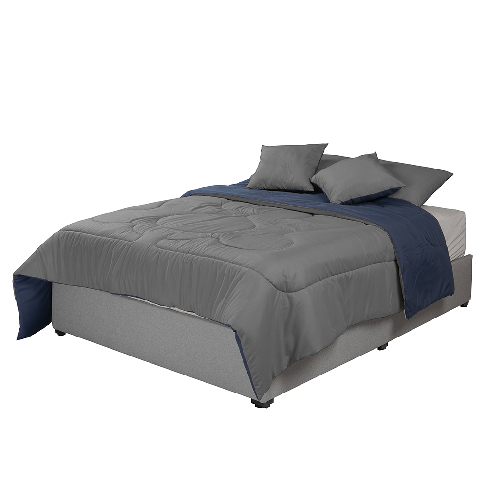 Set de edredón Individual Dicasa Couzy dos vistas Azul y Gris Perla