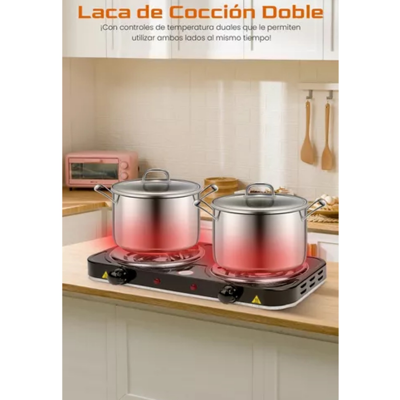 Parrilla Eléctrica Cocción Estufa De Dos Quemadores Perillas