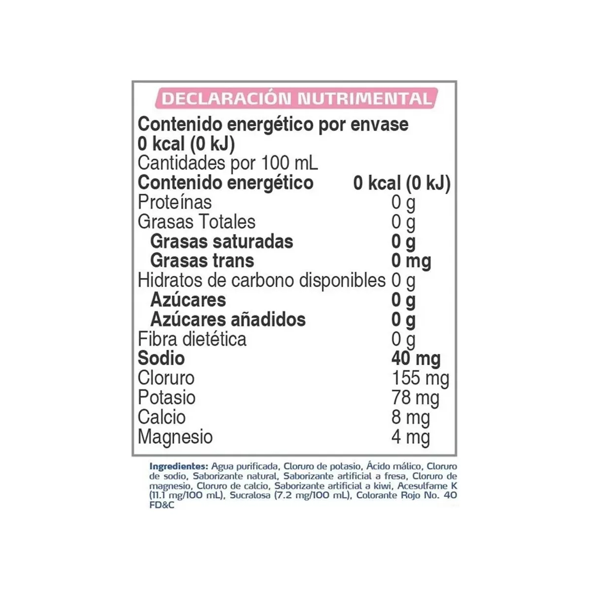 Suero Electrolife Sabor Fresa Kiwi Zero 18 Piezas de 625 ml c/u