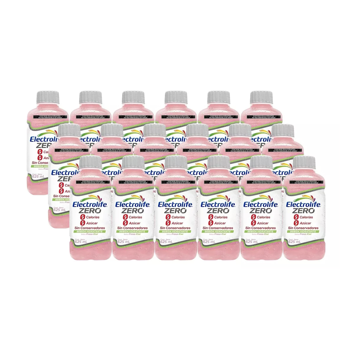 Suero Electrolife Sabor Fresa Kiwi Zero 18 Piezas de 625 ml c/u