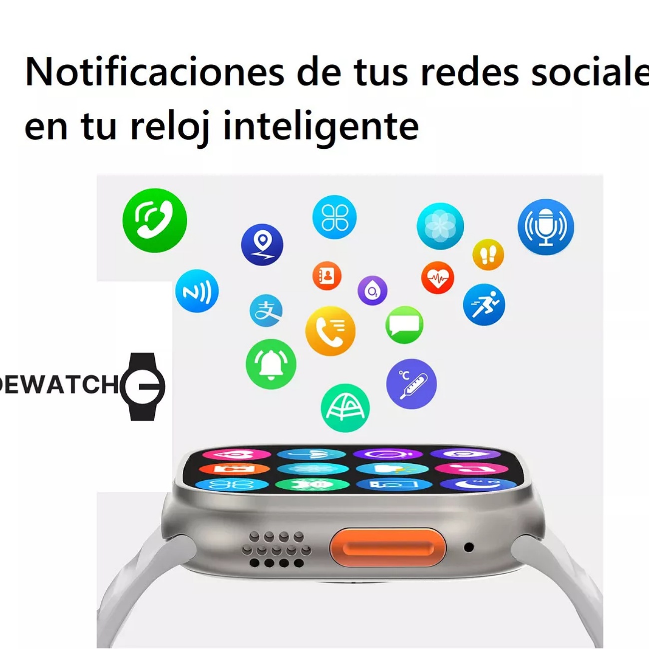 Reloj inteligente Isdewatch T800 Ultra 2 Smartwatch Función De Doble Toque Llamadas Notificaciones Deportes Sensor De Ritmo Cardiaco Negro