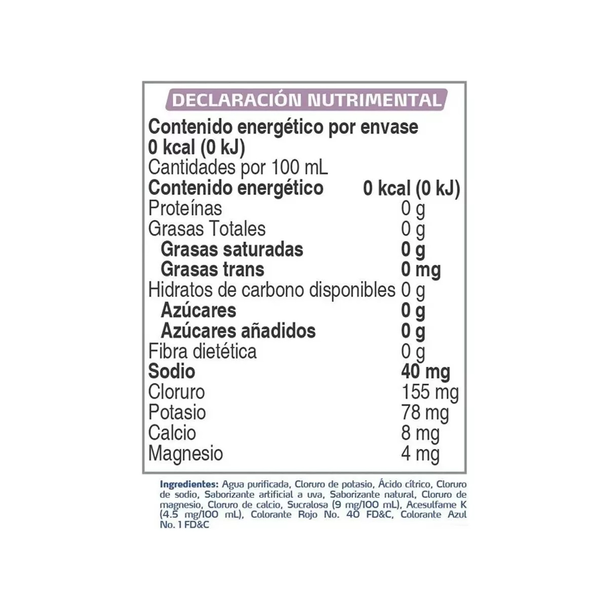 Suero Electrolife Sabor Uva Zero 10 Piezas de 625 ml c/u