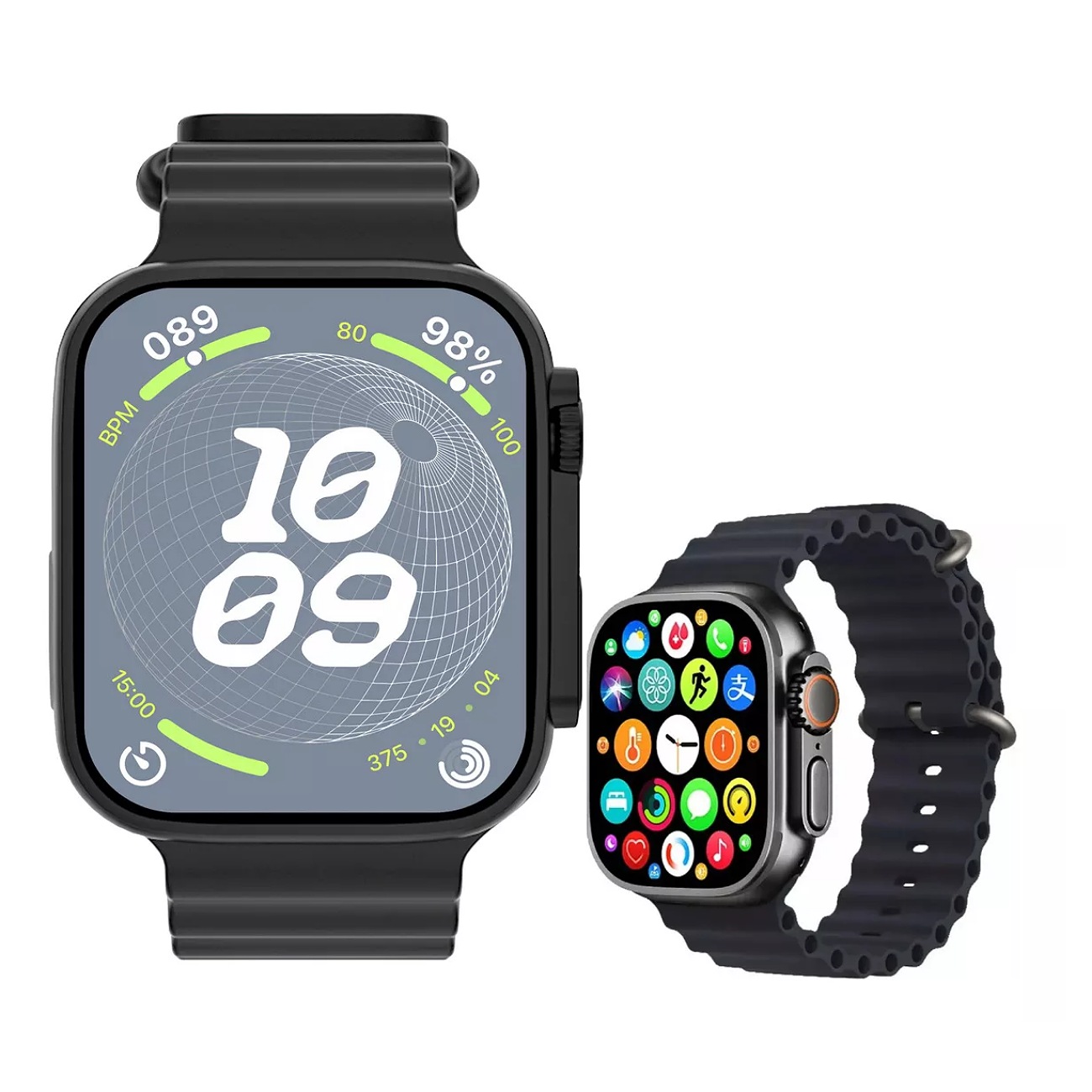 Reloj inteligente Isdewatch T800 Ultra 2 Smartwatch Función De Doble Toque Llamadas Notificaciones Deportes Sensor De Ritmo Cardiaco Negro