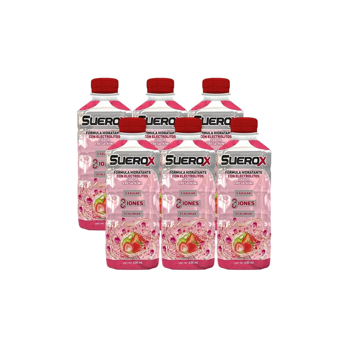 Bebida Rehidratante Suerox Fresa Kiwi 6 Piezas de 630 ml c/u