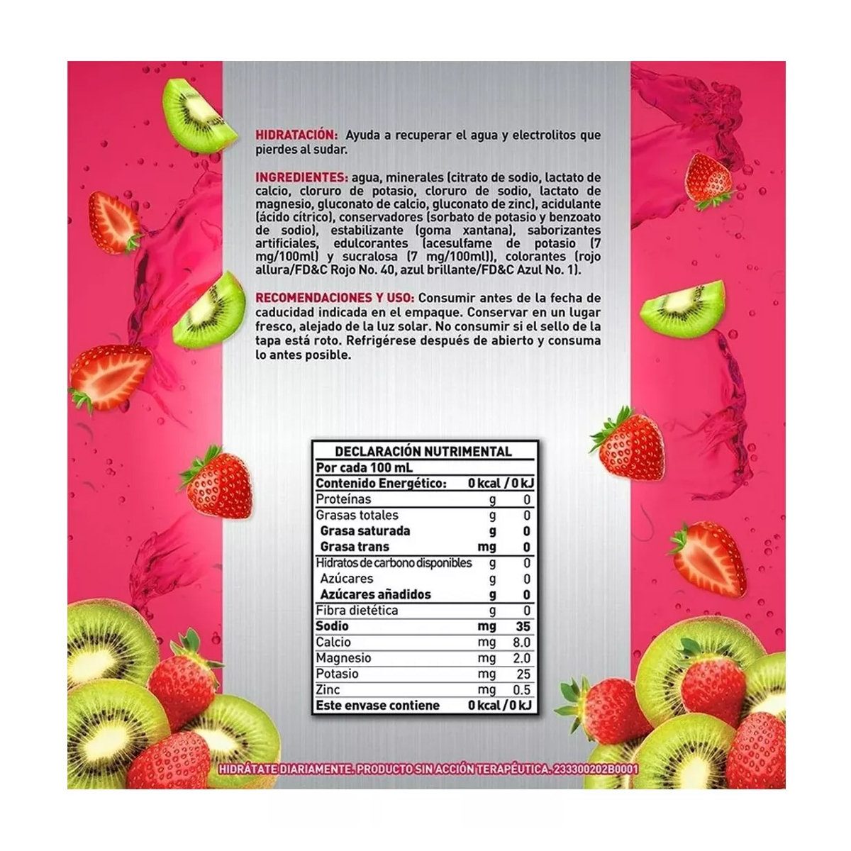 Bebida Rehidratante Suerox Fresa Kiwi 10 Piezas de 630 ml c/u