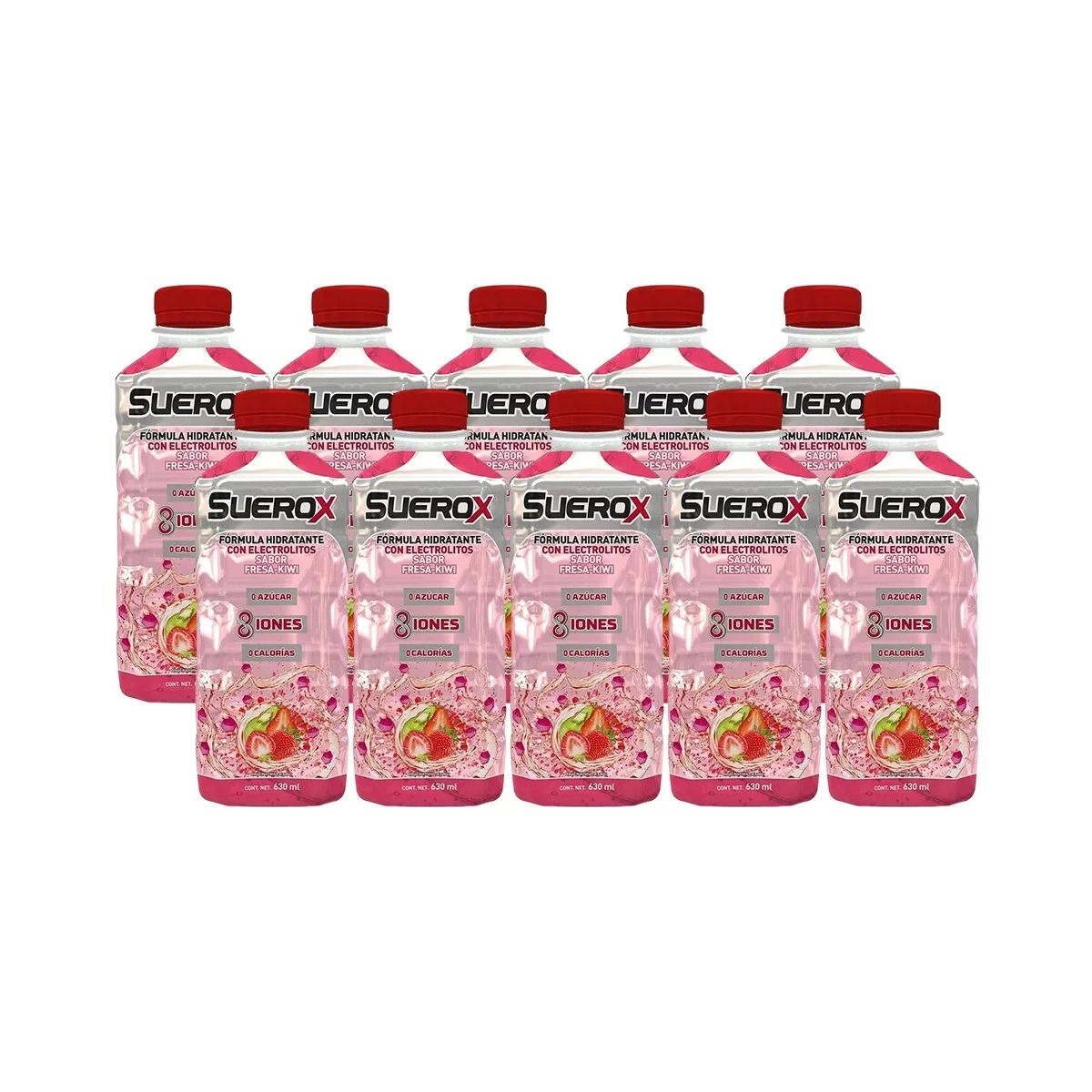 Bebida Rehidratante Suerox Fresa Kiwi 10 Piezas de 630 ml c/u