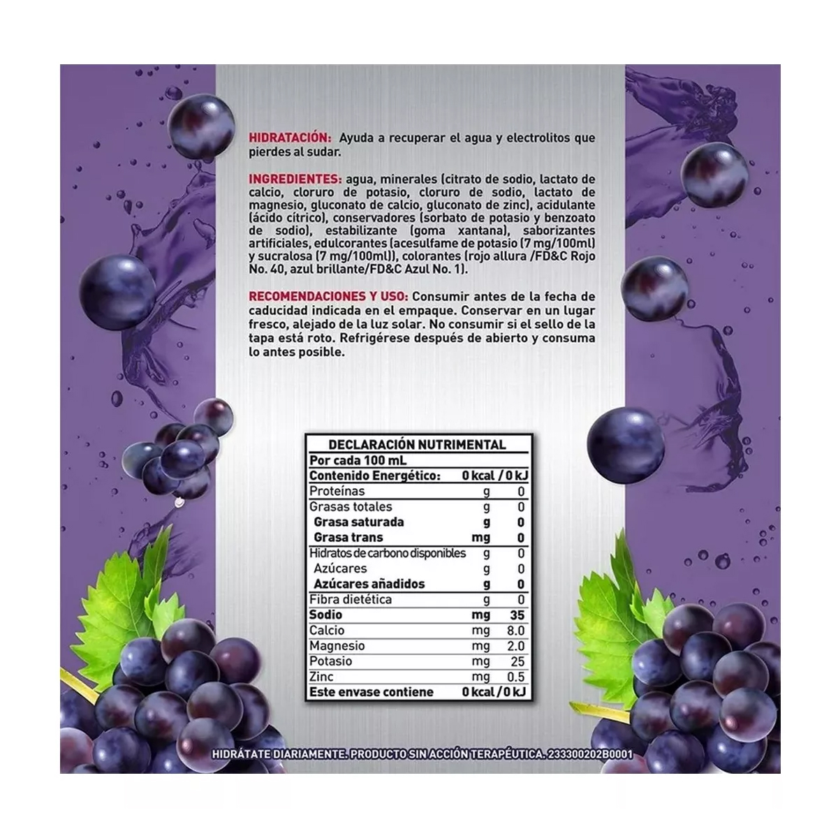 Bebida Rehidratante Suerox Uva 10 Piezas de 630 ml c/u