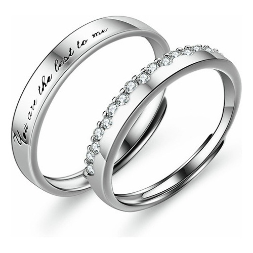 Anillo De Pareja Promesa Para Hombre Mujer Plata No Despinta