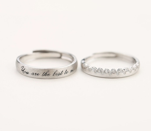 Anillo De Pareja Promesa Para Hombre Mujer Plata No Despinta