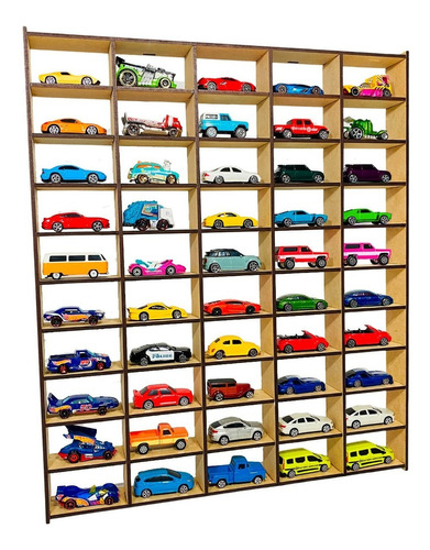 Exhibidor Para Carritos Hotwheels 50 Espacios Mdf