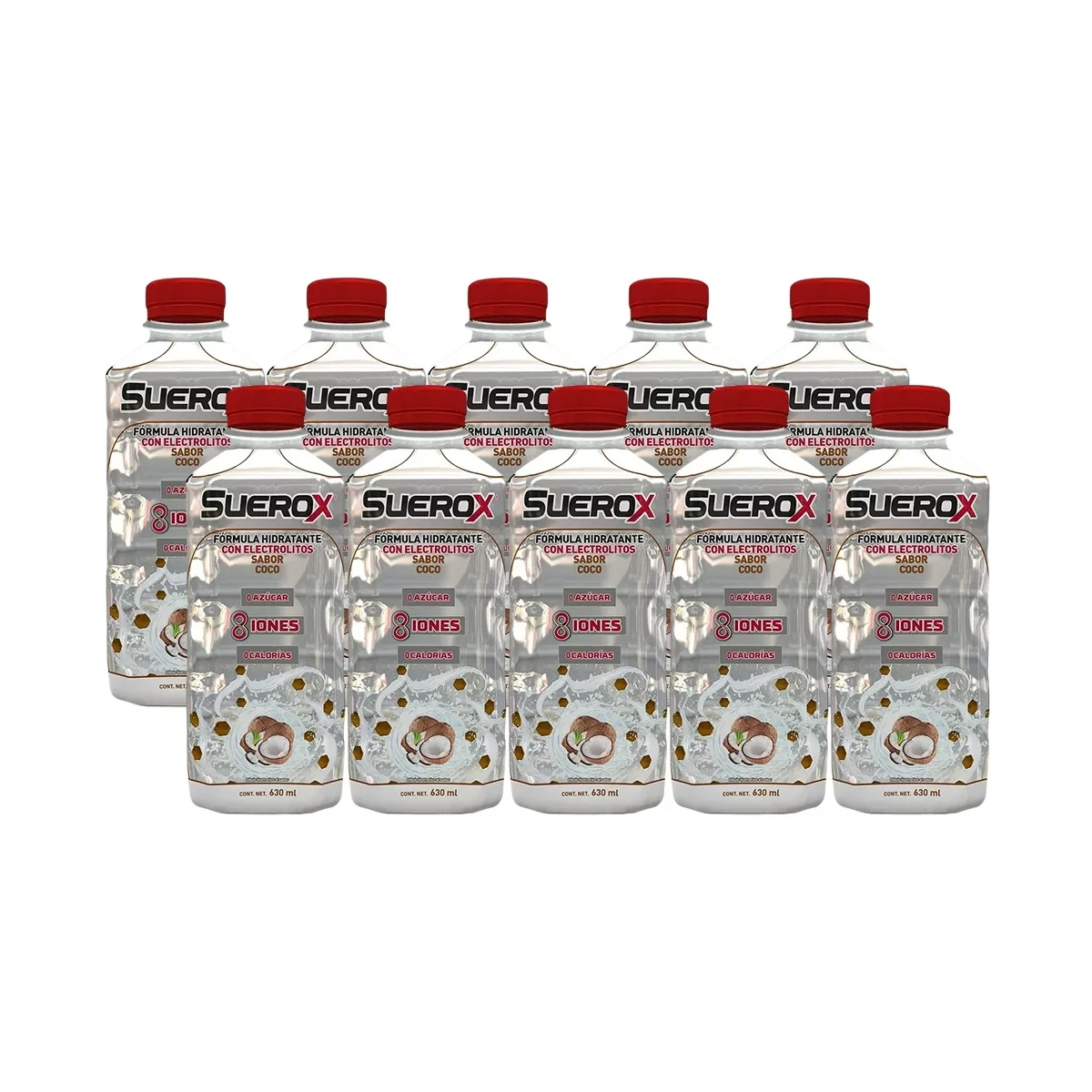 Bebida Rehidratante Suerox Coco 10 Piezas de 630 ml c/u