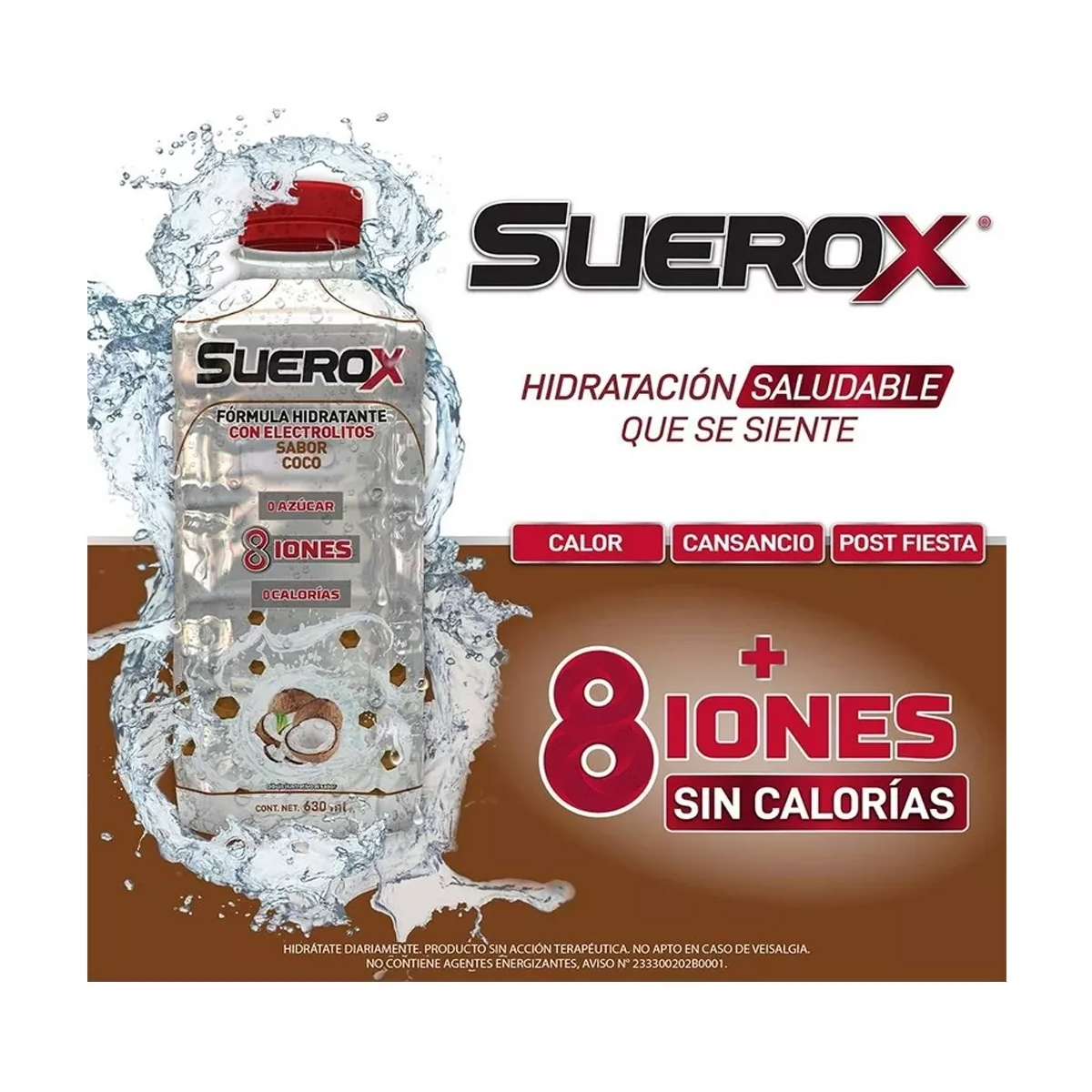 Bebida Rehidratante Suerox Coco 10 Piezas de 630 ml c/u