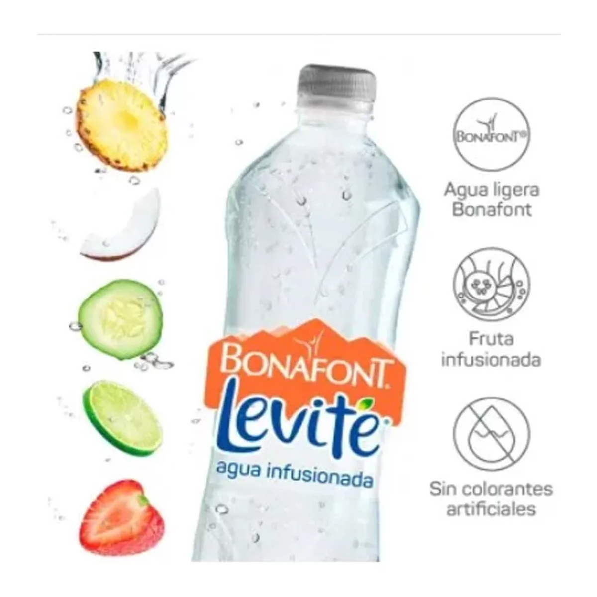 Agua Saborizada Bonafont Levité 10 Piezas de 1 Lt c/u