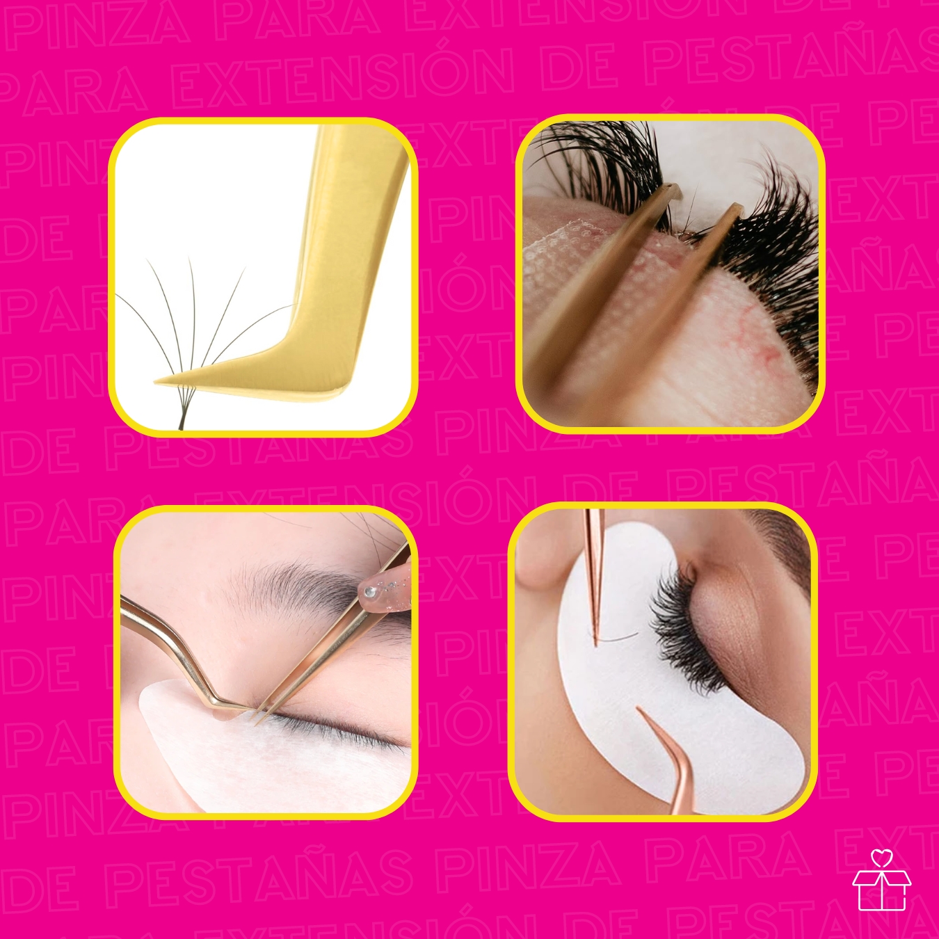 Pinza Dorada Para Volumen De Pestañas N-04 Volumen Ruso.