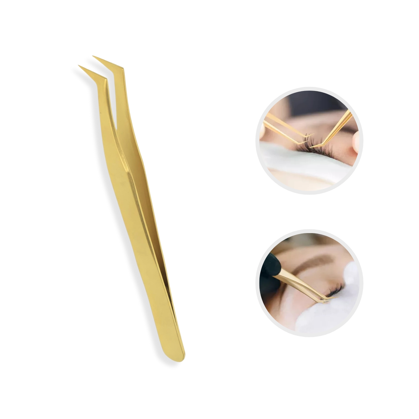 Pinza Dorada Para Volumen De Pestañas N-04 Volumen Ruso.