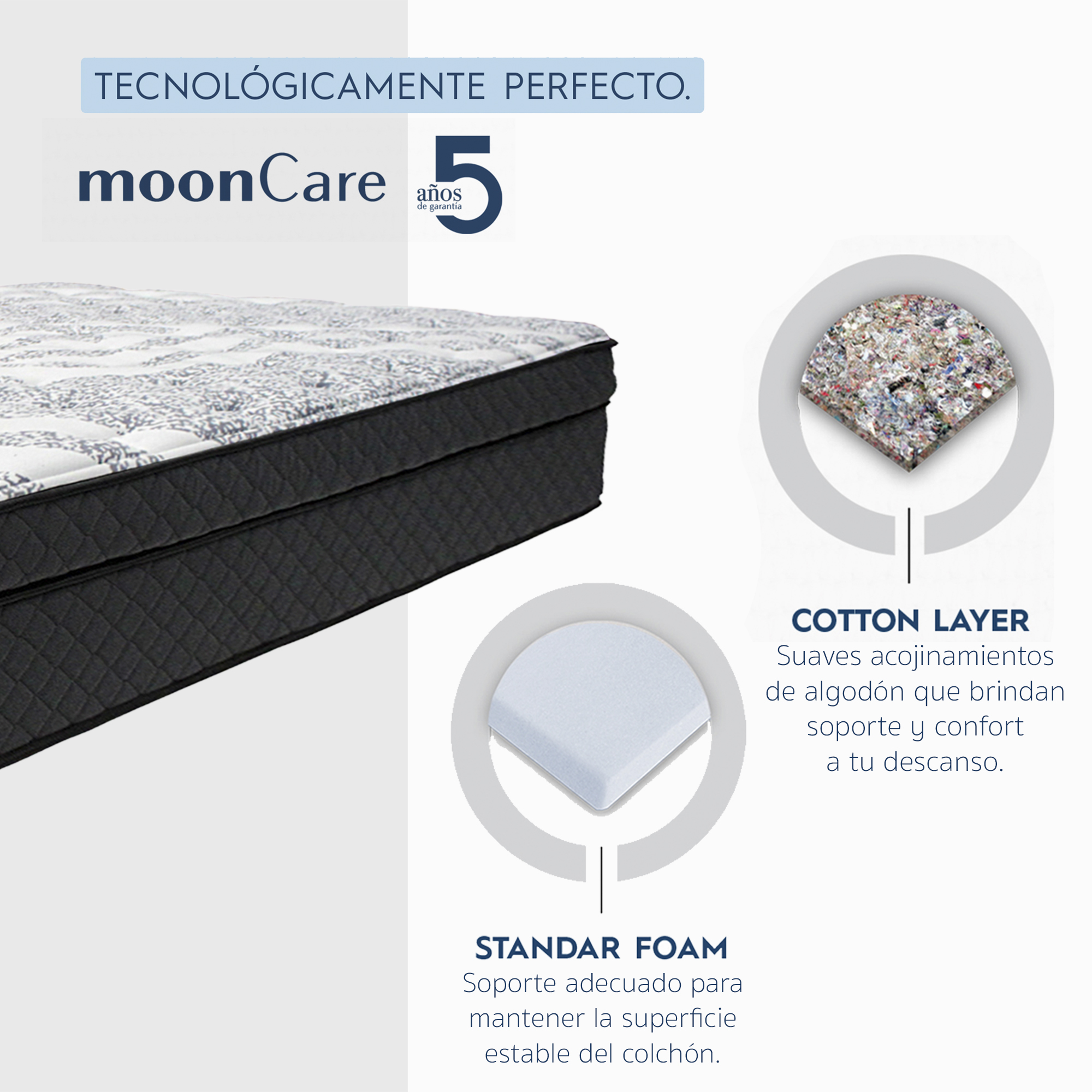 Colchón Queen Restonic Lipa Mooncare