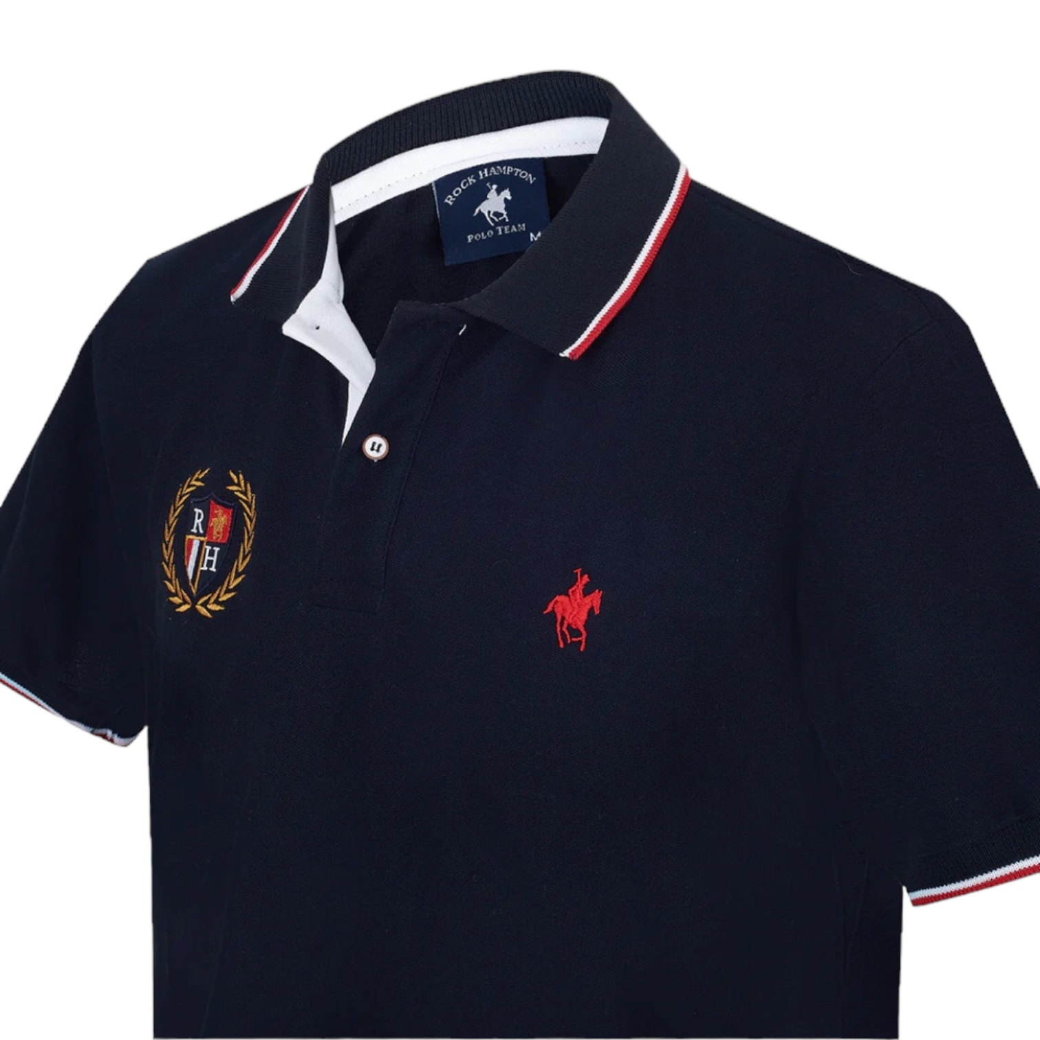Playera Polo Marino Escudo Bordado Polo Team.
