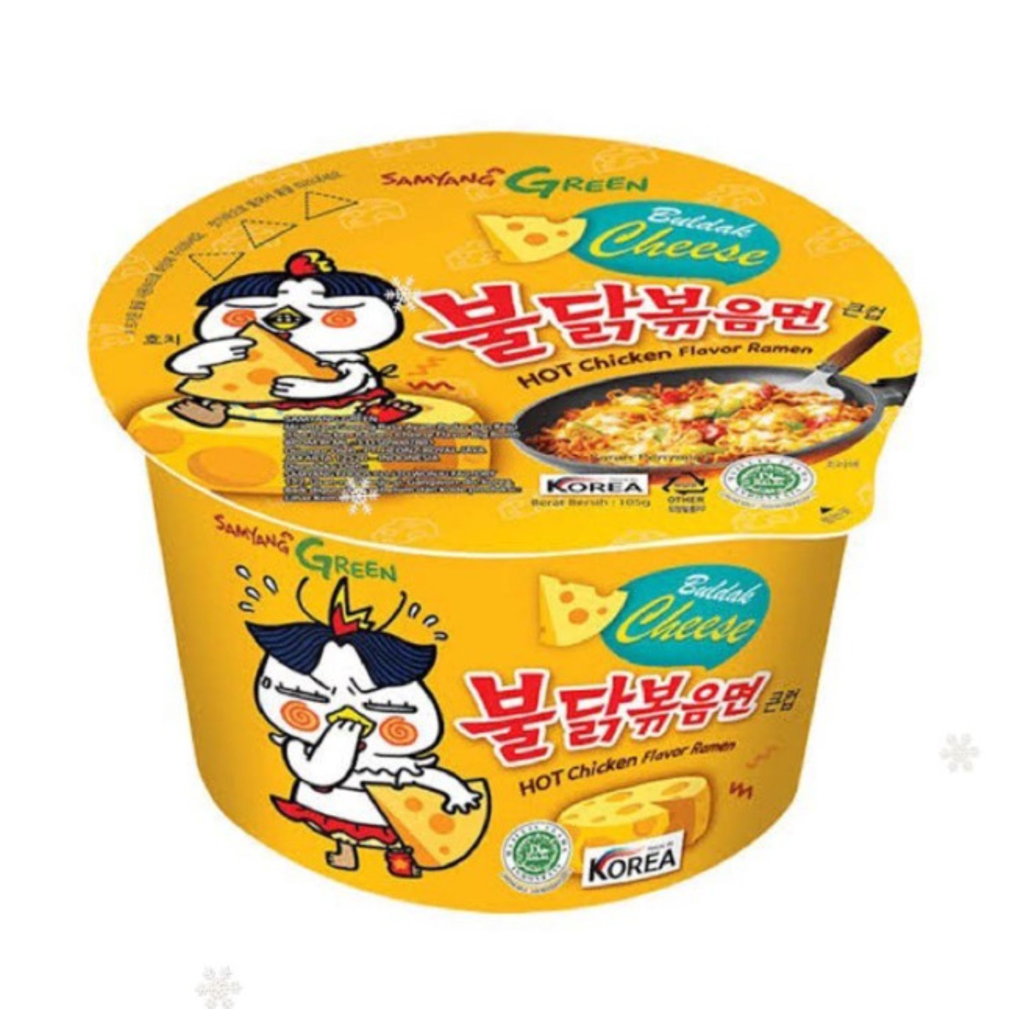 Sopa Instantánea Ramen Coreana Buldak Big Bowl Sabor Queso de 5 Piezas