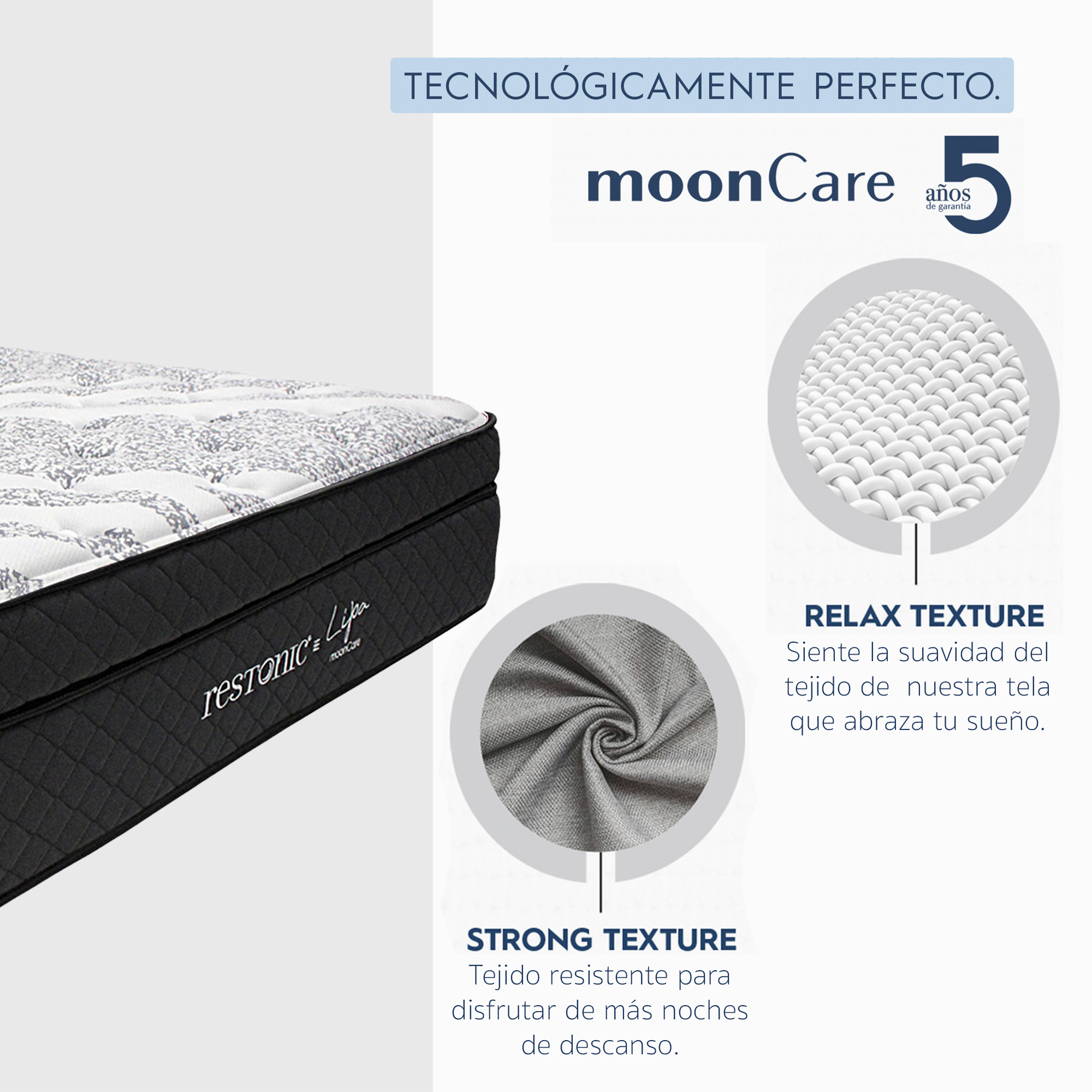 Colchón Queen Restonic Lipa Mooncare