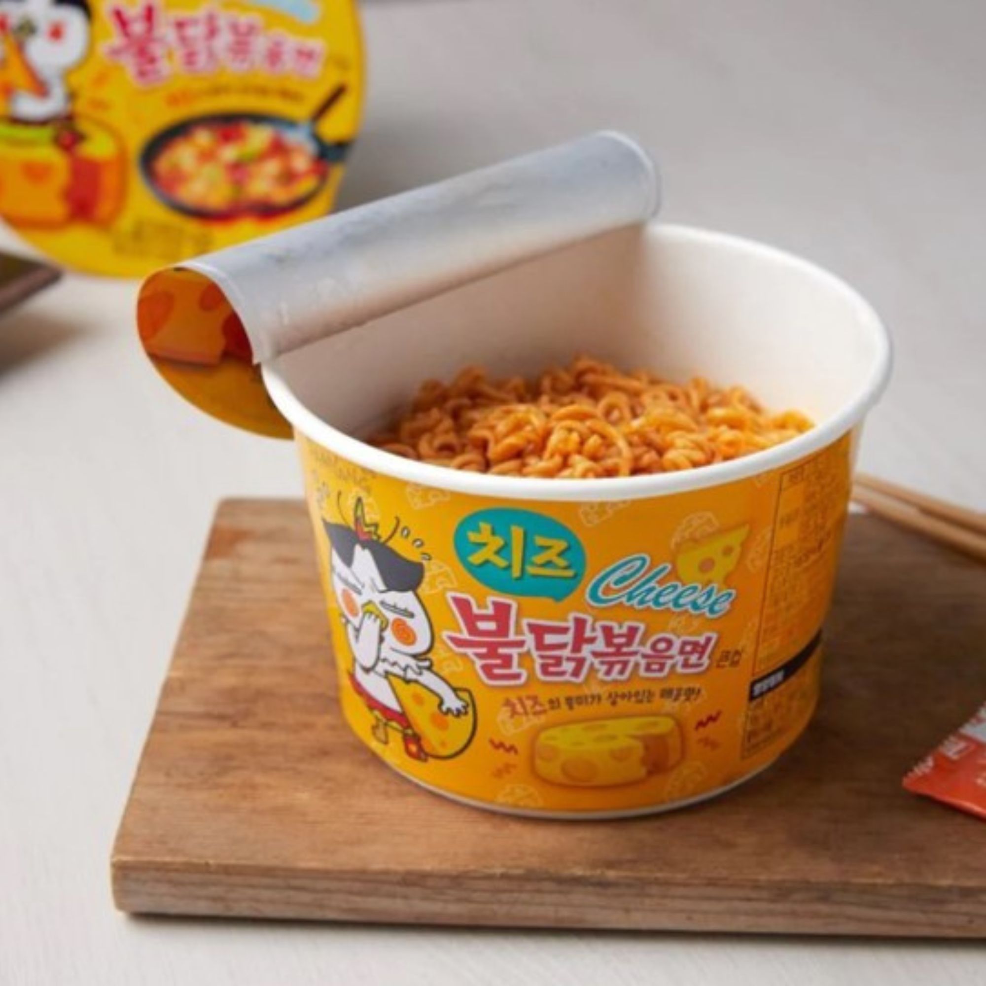 Sopa Instantánea Ramen Coreana Buldak Big Bowl Sabor Queso de 10 Piezas