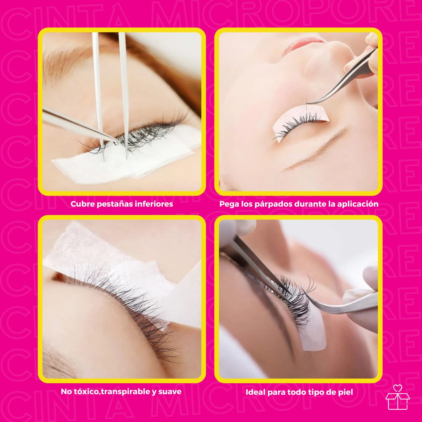 10 Cintas Micropore Extensiones De Pestañas 1x1 Sin Pelusa.