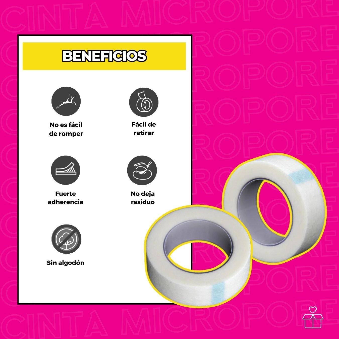 10 Cintas Micropore Extensiones De Pestañas 1x1 Sin Pelusa.