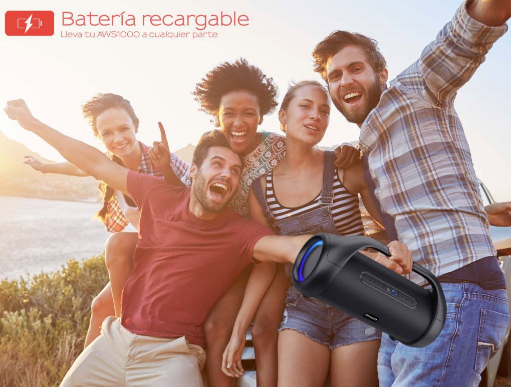 Parlante Aiwa AWS1000BT Bluetooth 90W RMS Boombox