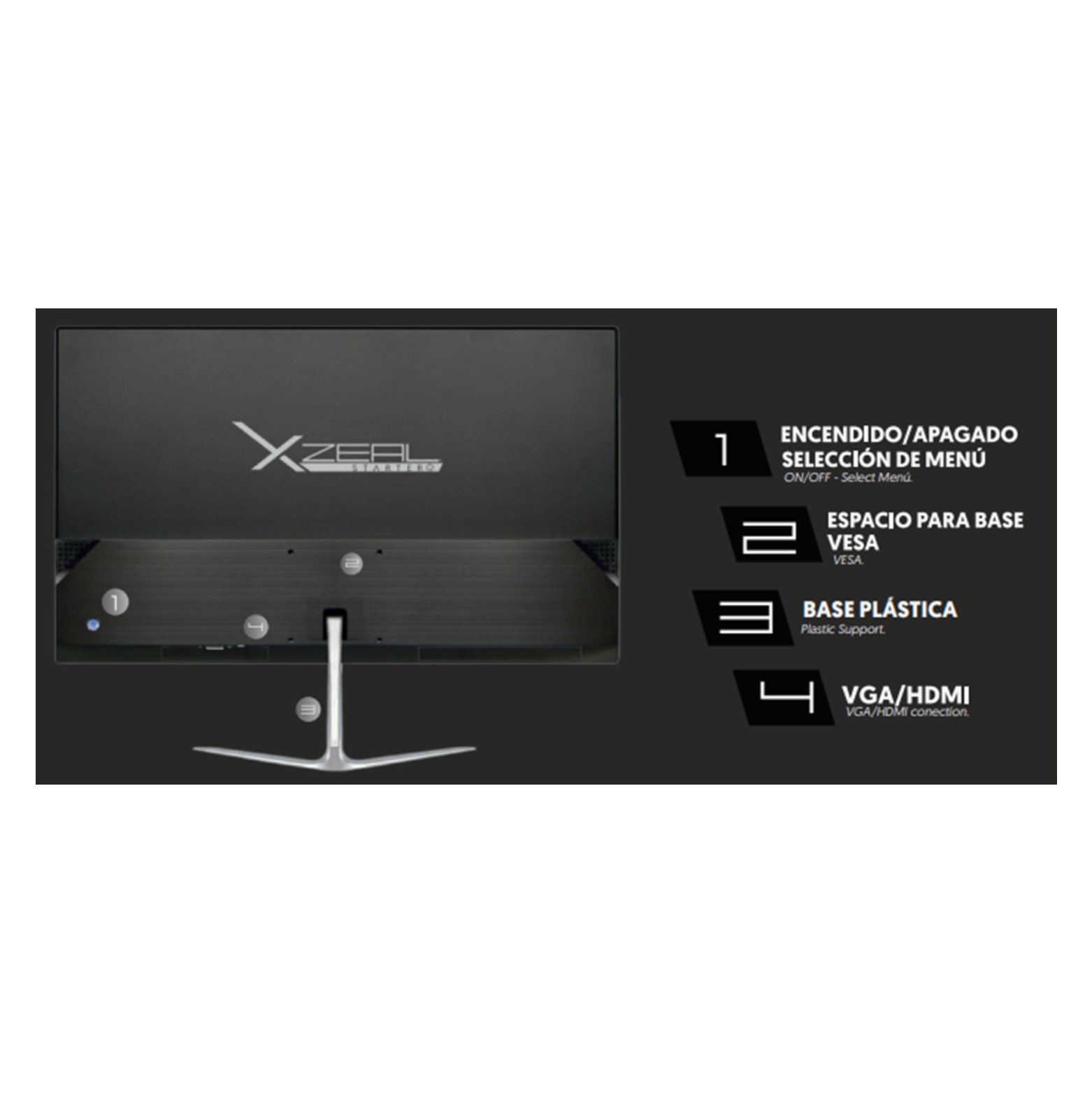 MONITOR XZEAL GAMER 21.5" FULL HD 1920 x 1080 75HZ VESA .