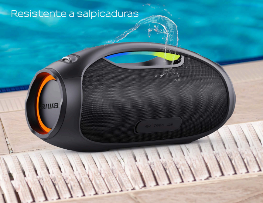 Bocina Portátil Bluetooth Waterproof Aiwa Boombox AWS244BT