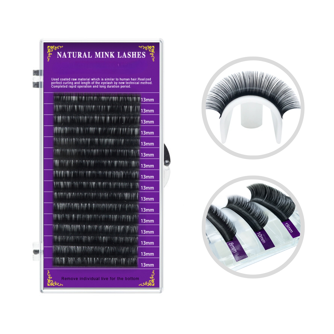 Blister Extensiones Pestañas Mink Mixto 1x1.