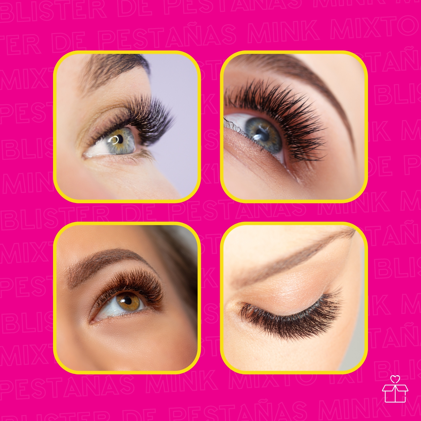 Blister Extensiones Pestañas Mink Mixto 1x1.