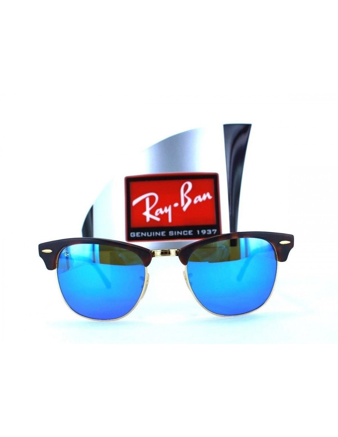 Lentes de sol Ray Ban Rb3016 114517 Clubmaster Azul Espejo Carey Icon